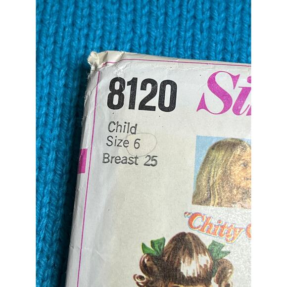 Simplicity 8120 Sewing pattern Girls A line dress Pinafore 1960s size 6 - Picture 2 of 5